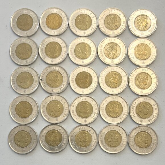 Very Rare 2010 Roll of 14 Serration Canada $2 Toonies! - Picture 5 of 16